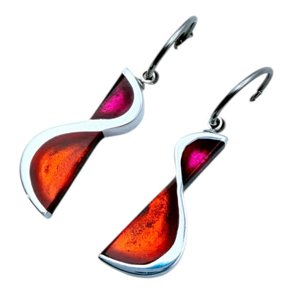 Tropical Hourglass Shiny Creole Earrings