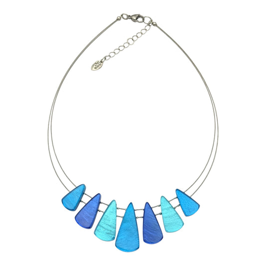 Turquoise Shell Cones Shiny Necklace