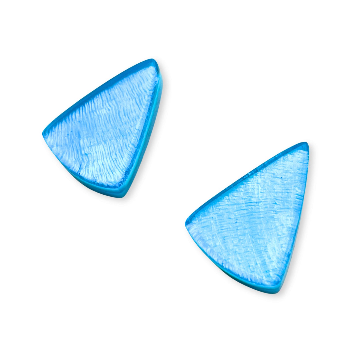 Turquoise Shell Cones Shiny Stud Earrings