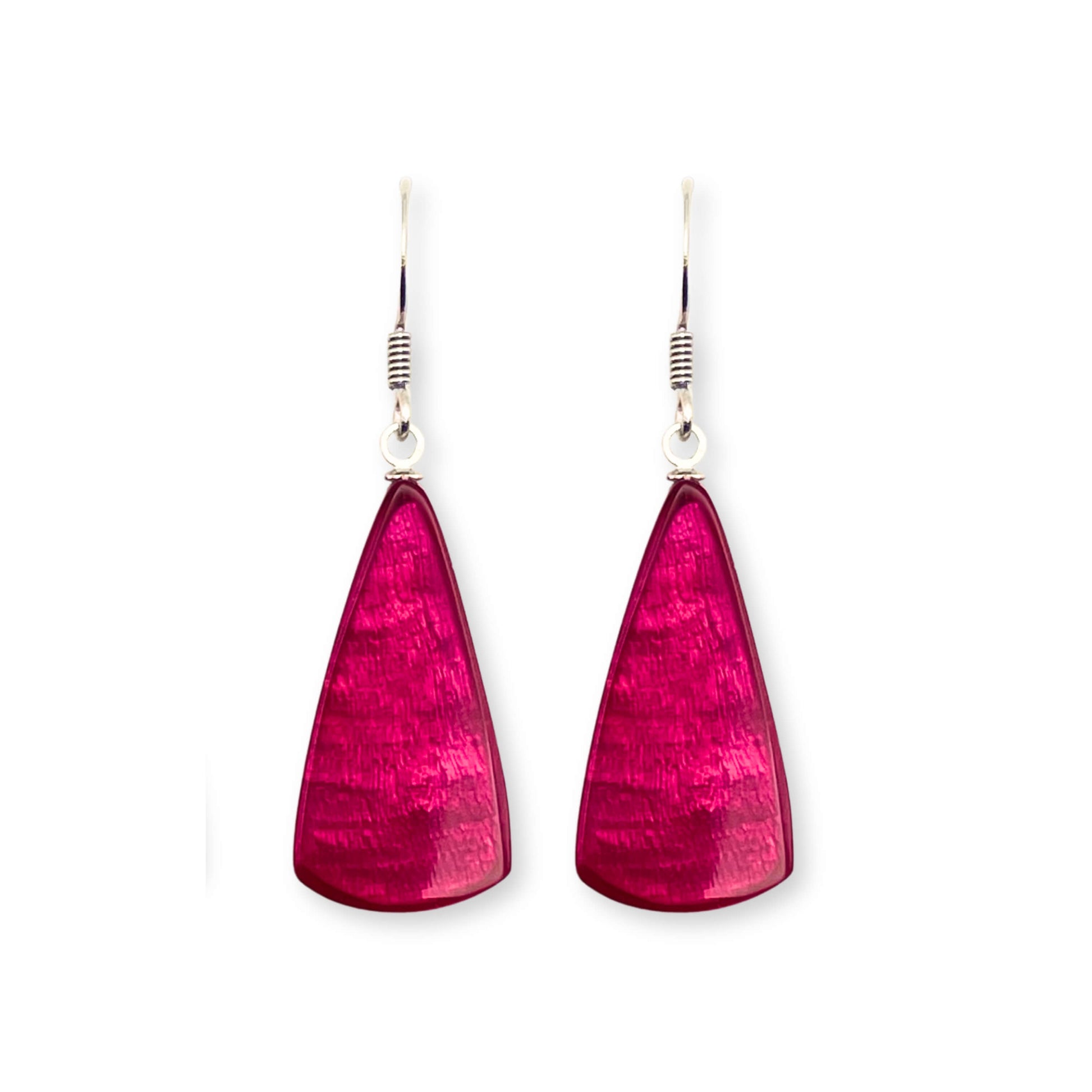 Pink Shell Cones Shiny Fish Hook Earrings