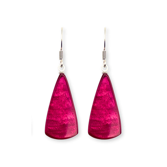 Pink Shell Cones Shiny Fish Hook Earrings