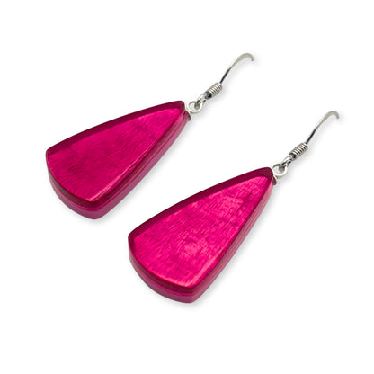 Pink Shell Cones Shiny Fish Hook Earrings