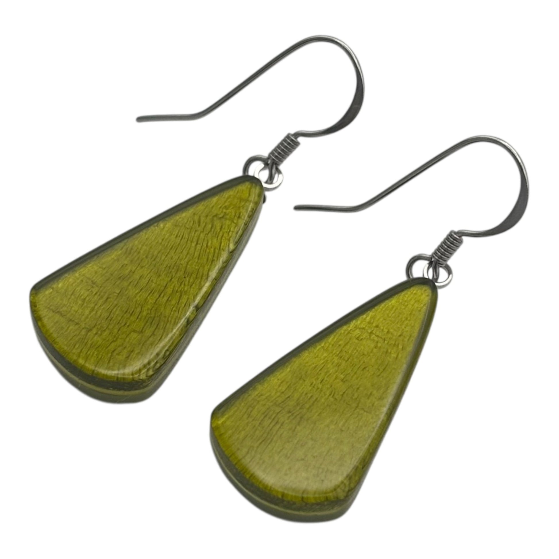 Pistachio Shell Cones Shiny Fish Hook Earrings | The Jewellery Stop