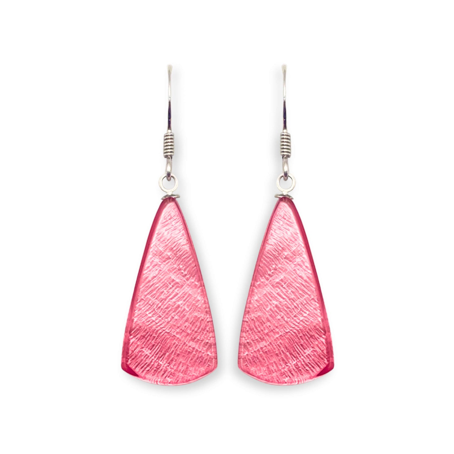 Rose Shell Cones Shiny Fish Hook Earrings