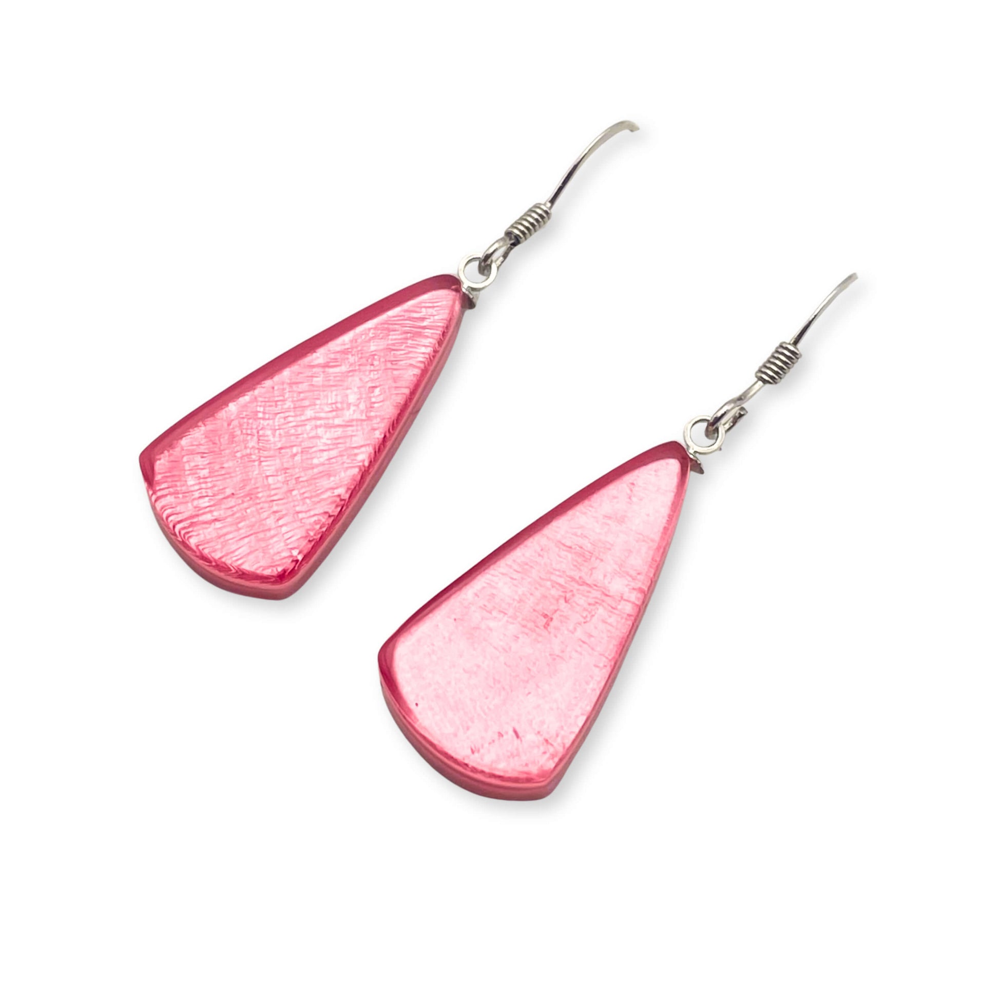 Rose Shell Cones Shiny Fish Hook Earrings