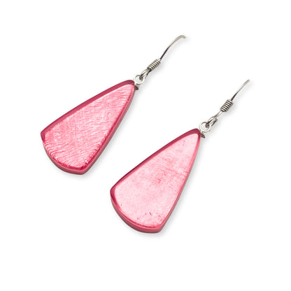 Rose Shell Cones Shiny Fish Hook Earrings