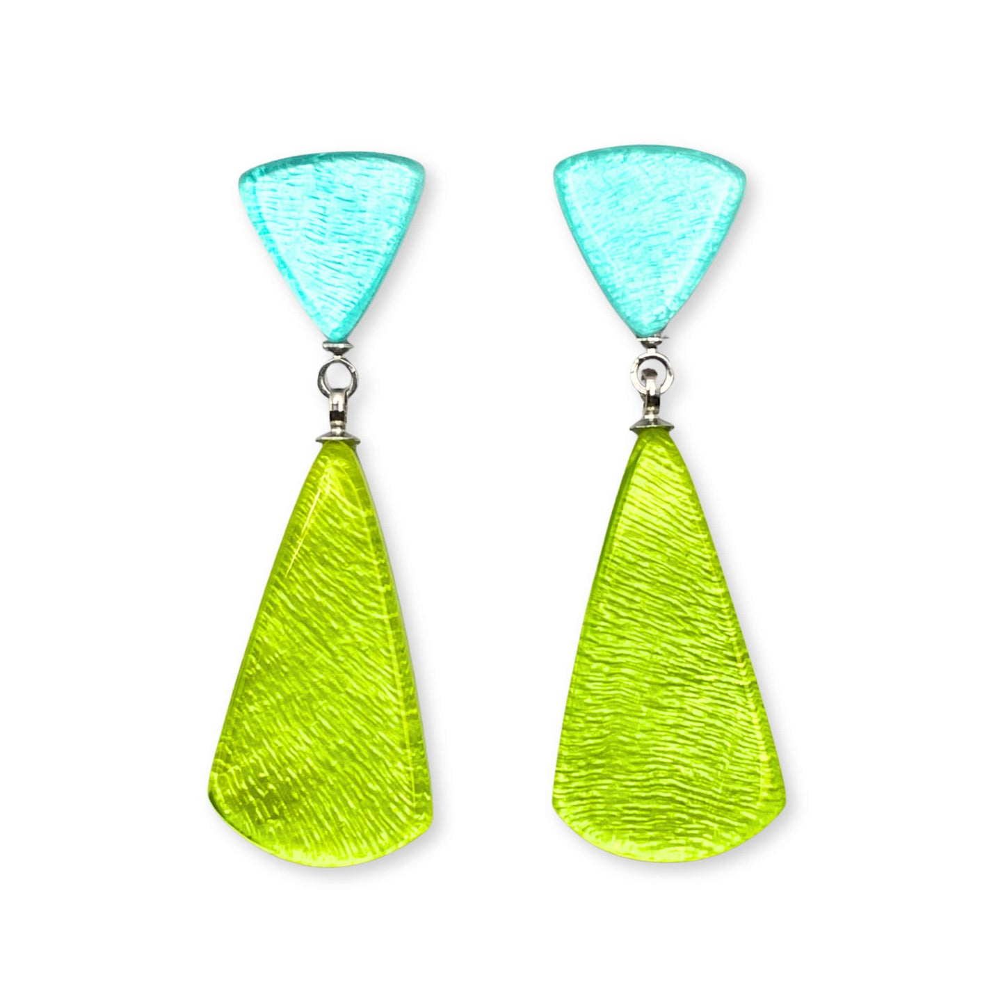 Zest Shell Cones Shiny Double Drop Stud Earrings