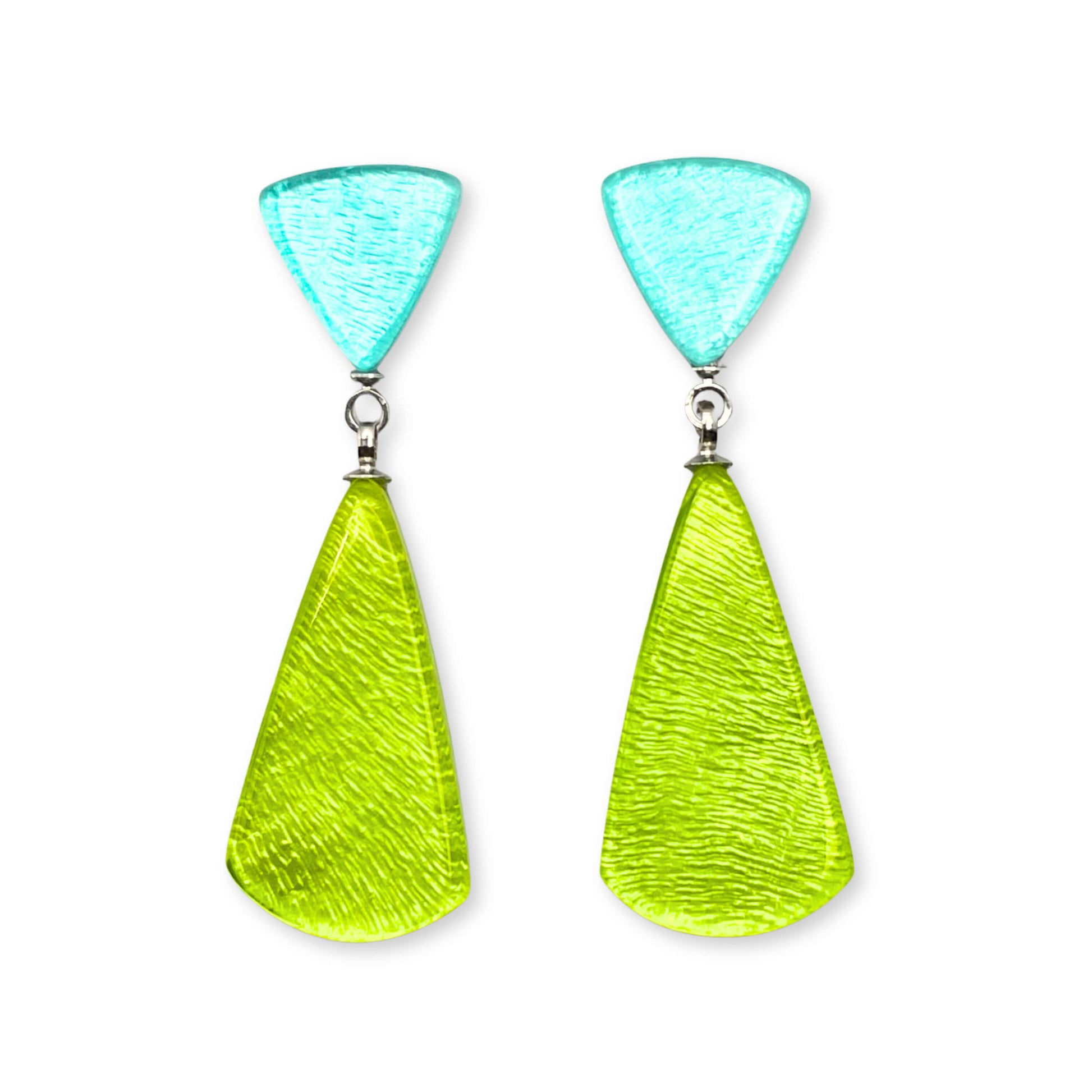 Zest Shell Cones Shiny Double Drop Stud Earrings