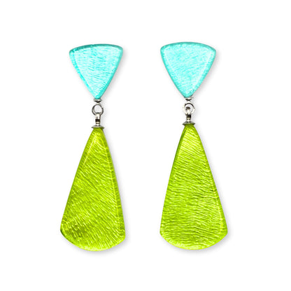 Zest Shell Cones Shiny Double Drop Stud Earrings