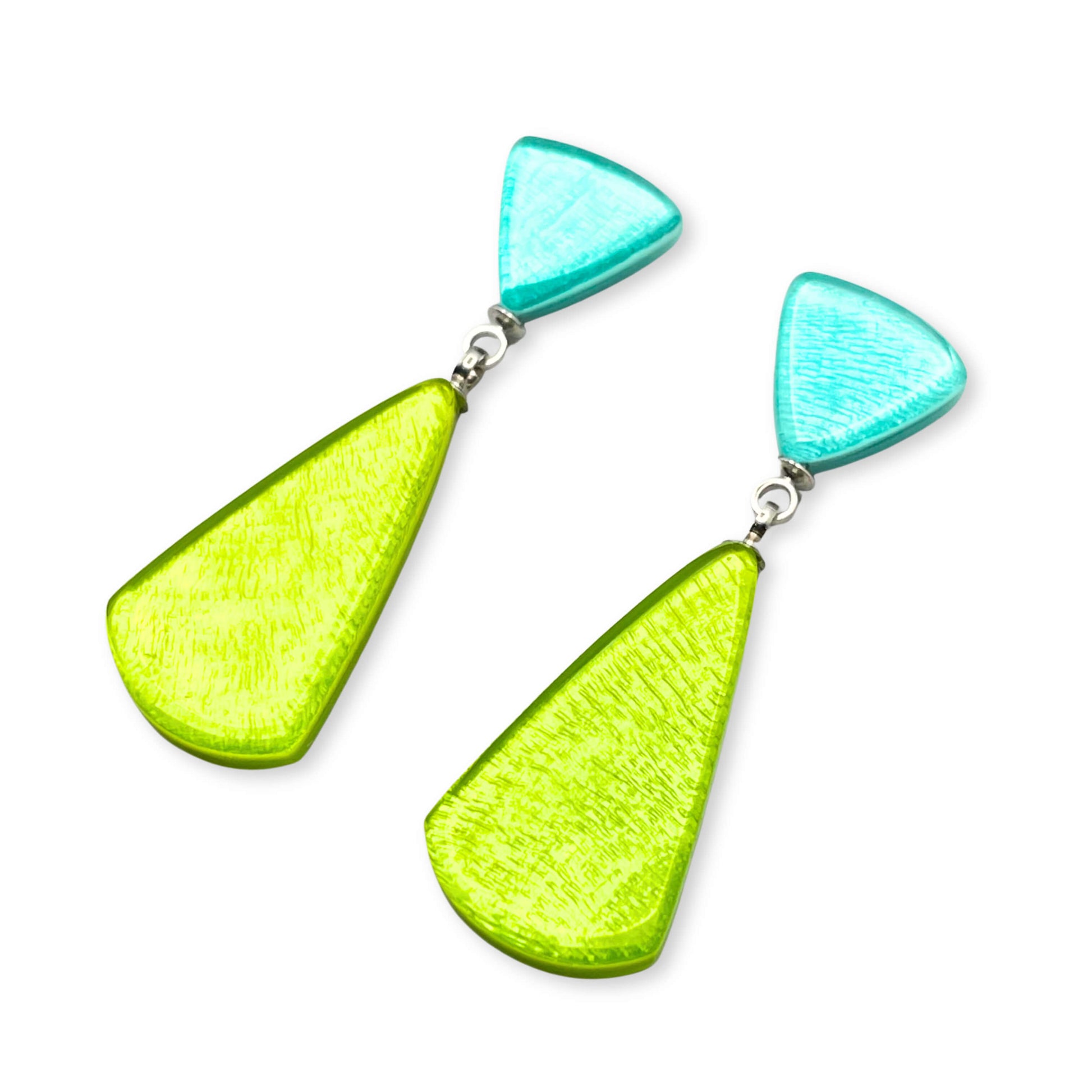 Zest Shell Cones Shiny Double Drop Stud Earrings