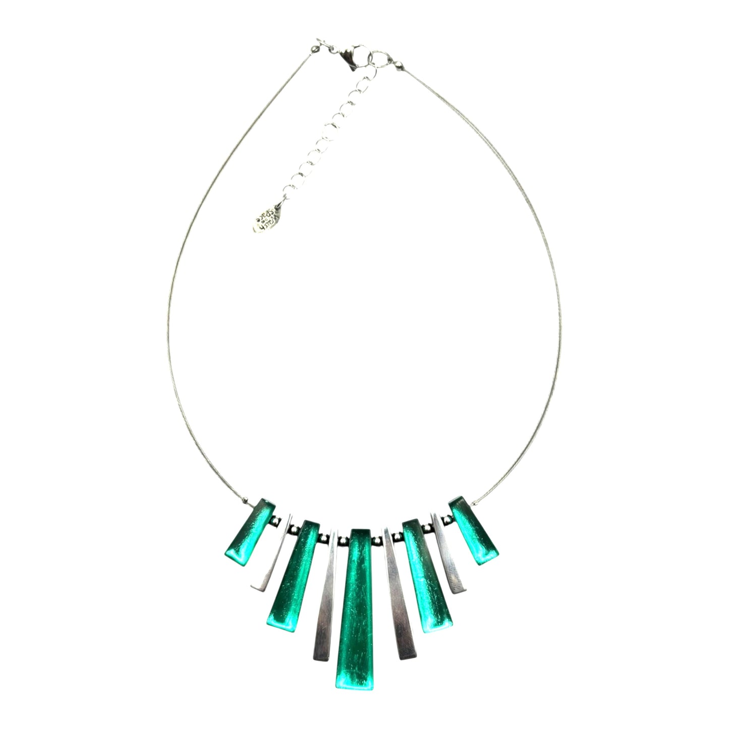 Mint Pinstripe Shiny Necklace
