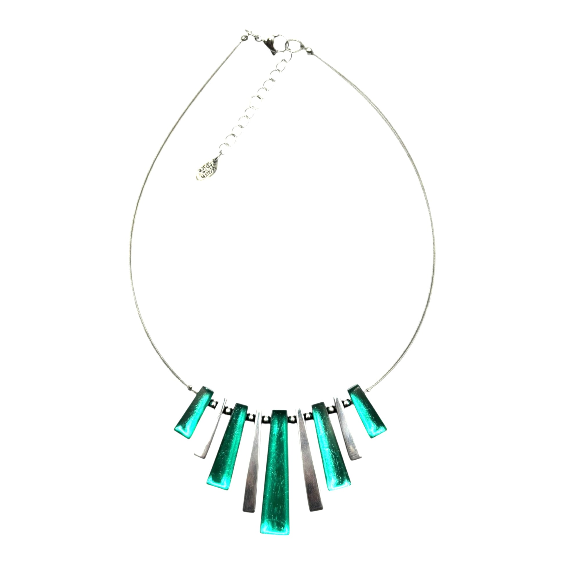 Mint Pinstripe Shiny Necklace