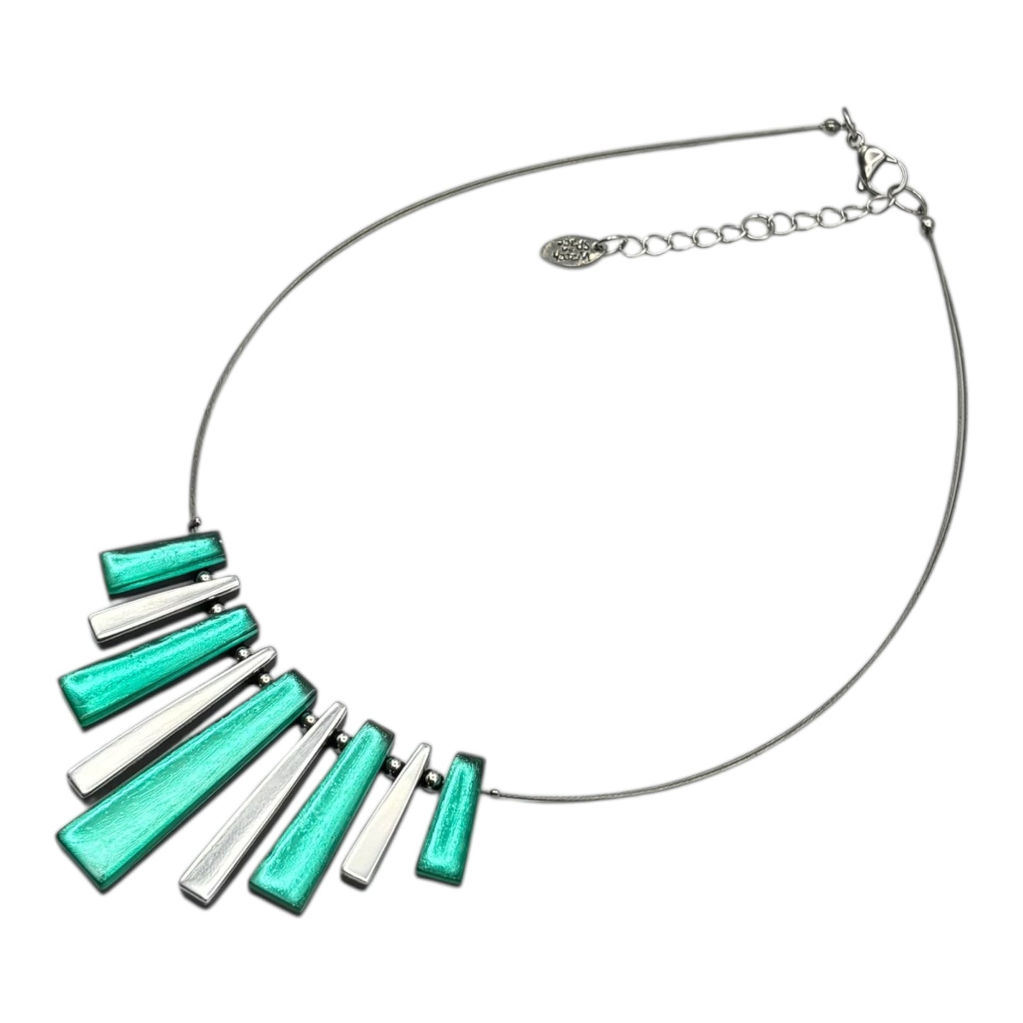 Mint Pinstripe Shiny Necklace