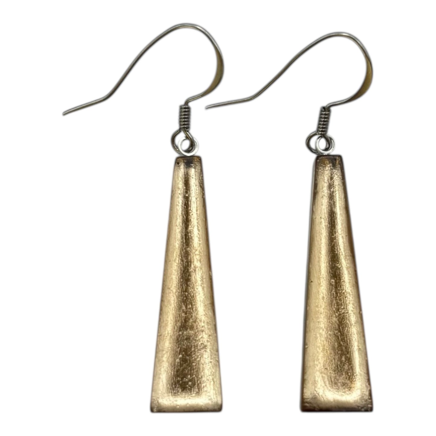 Gold Pinstripe Shiny Fish Hook Earrings | The Jewellery Stop