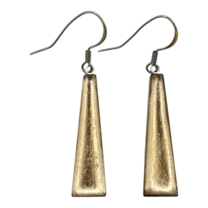 Gold Pinstripe Shiny Fish Hook Earrings | The Jewellery Stop