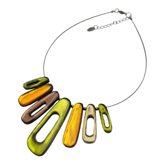 Pistachio Elongated Rectangles Shiny Necklace | The Jewellery Stop