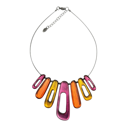 Tropical Elongated Rectangles Shiny Necklace