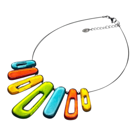 Zest Elongated Rectangles Shiny Necklace