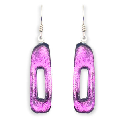 Rainbow Elongated Rectangles Shiny Fish Hook Earrings
