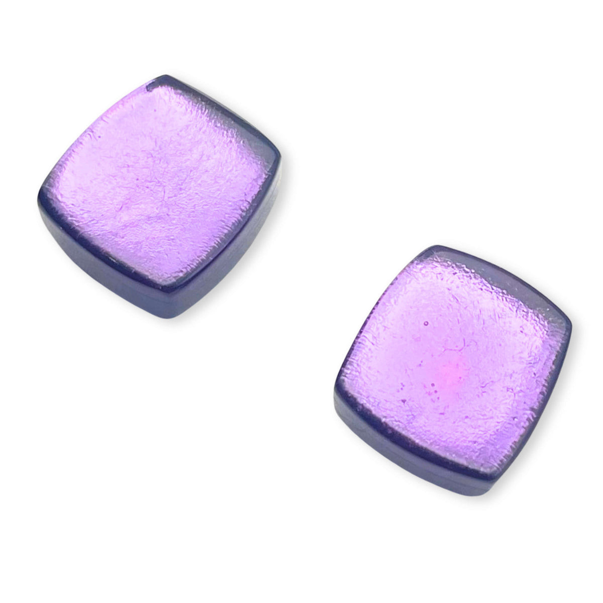 Rainbow Elongated Rectangles Shiny Off-Square Stud Earrings