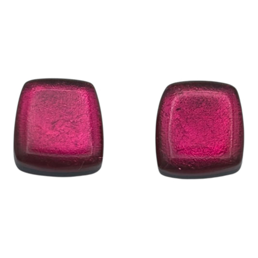 Tropical Elongated Rectangles Shiny Off-Square Stud Earrings