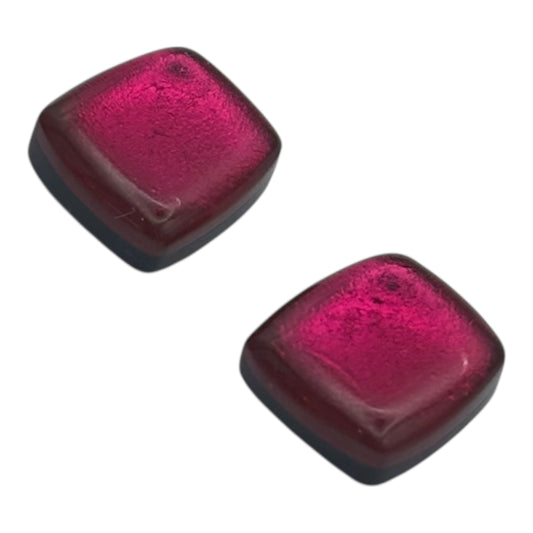 Tropical Elongated Rectangles Shiny Off-Square Stud Earrings