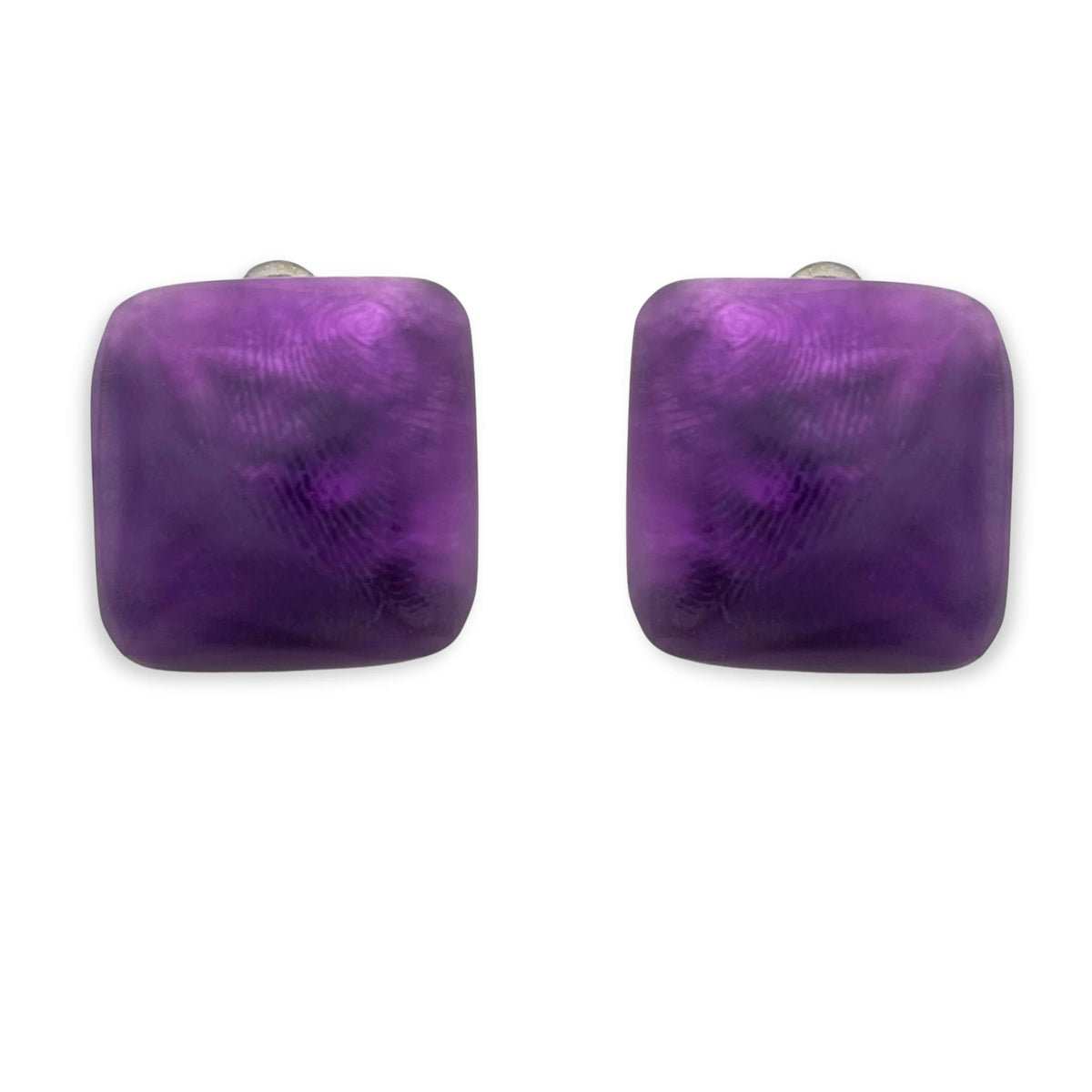 Sweetpea Antique Square Matte Clip Earrings