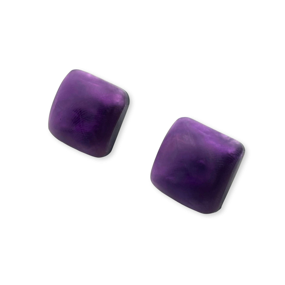 Sweetpea Antique Square Matte Clip Earrings