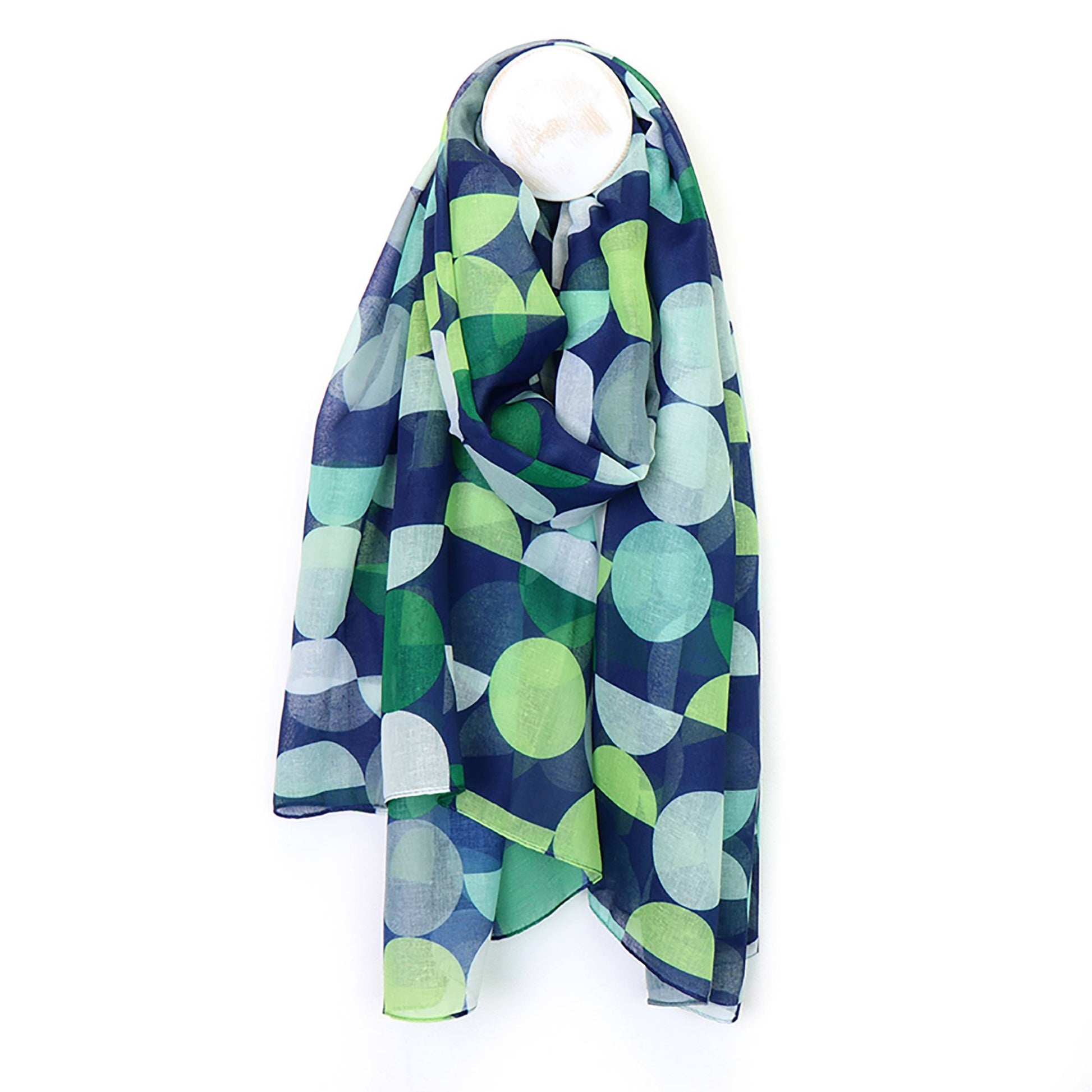 Eco Blue and Green Geo Scarf