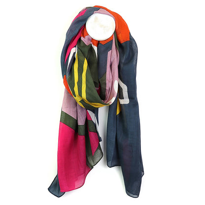 Multicoloured Honeycomb Bee Print Scarf | The Jewellery Stop