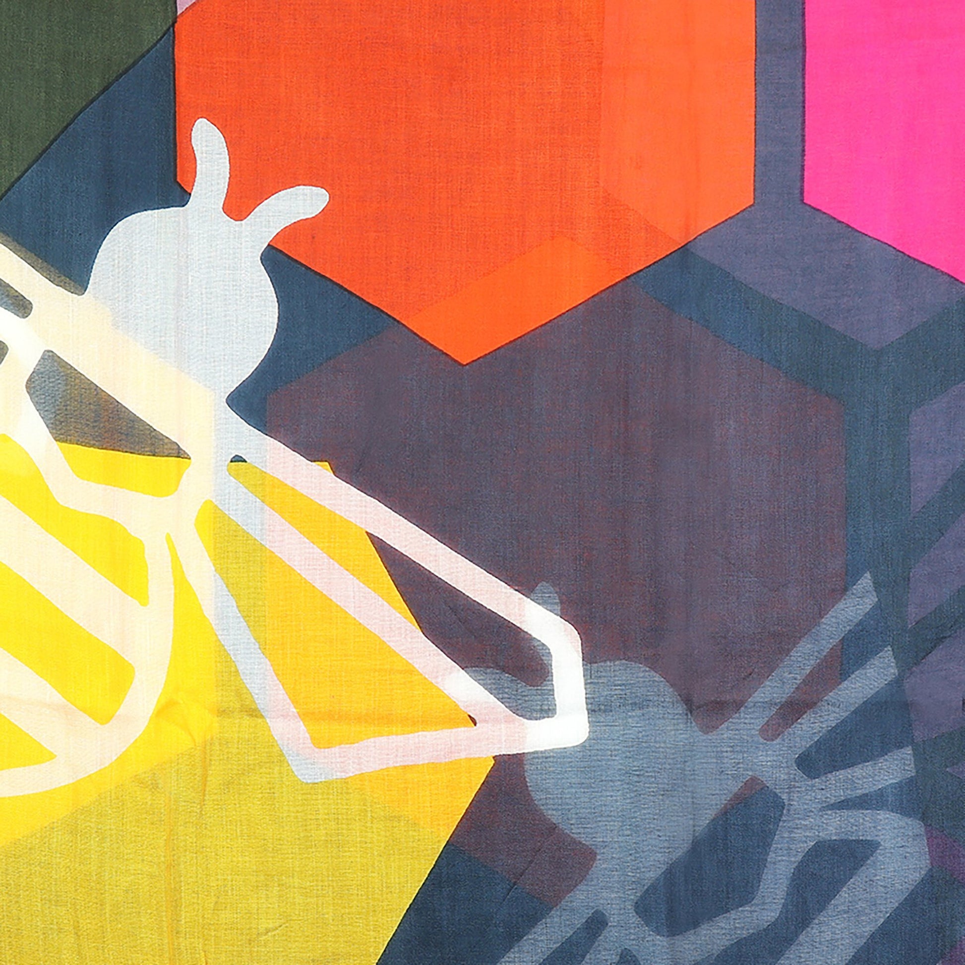 Multicoloured Honeycomb Bee Print Scarf | The Jewellery Stop