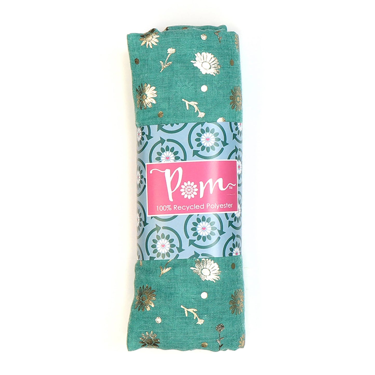 Washed Finish Green Scarf with Daisy Foil Print