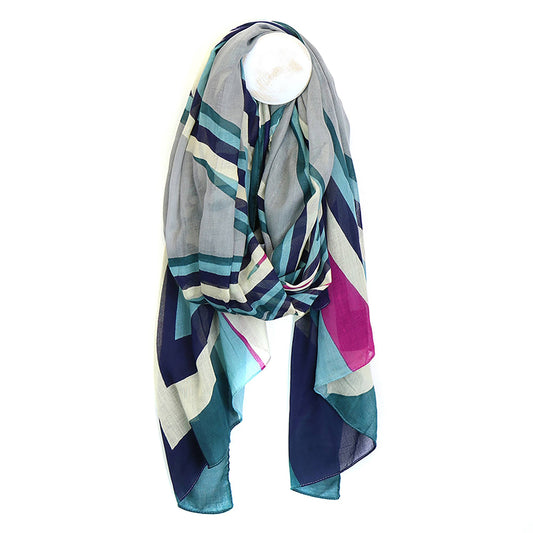 Blue and Pink Mix Starflower Scarf