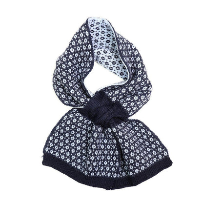 Navy And Pale Blue Tiny Flower Pull Through Scarf | The Jewellery Stop