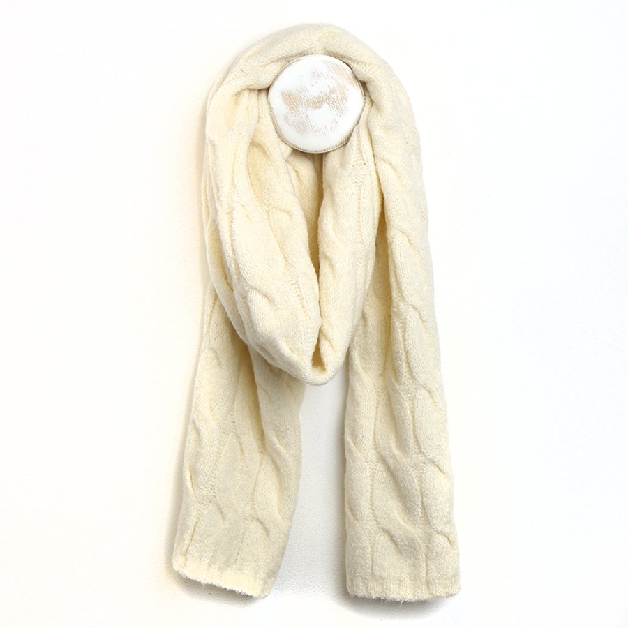 Cream Cable Knit Scarf