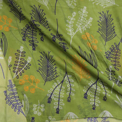 Green, Navy and Orange Fern Print Scarf | The Jewellery Stop