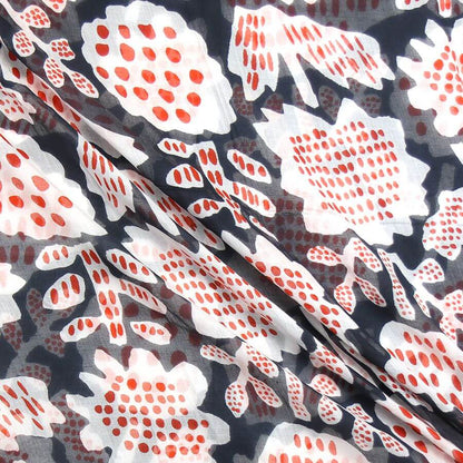 Navy, Red And White Abstract Tulip Print Scarf | The Jewellery Stop
