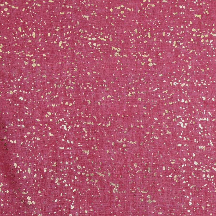 Raspberry Scarf With Rose Gold Speckle Foil Print | The Jewellery Stop