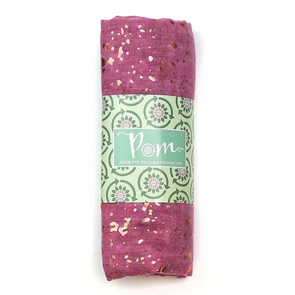 Raspberry Scarf With Rose Gold Speckle Foil Print | The Jewellery Stop