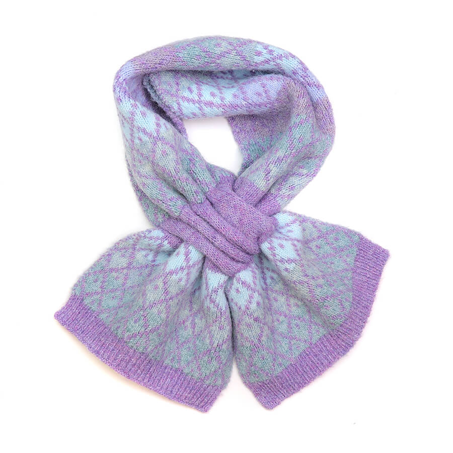 Eco Lilac Diamond Knit Pull Through Scarf | The Jewellery Stop