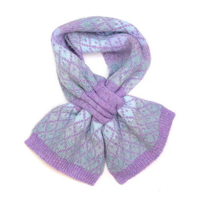 Eco Lilac Diamond Knit Pull Through Scarf | The Jewellery Stop