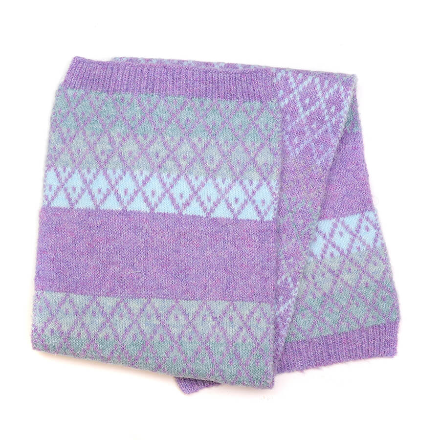 Eco Lilac Diamond Knit Pull Through Scarf | The Jewellery Stop