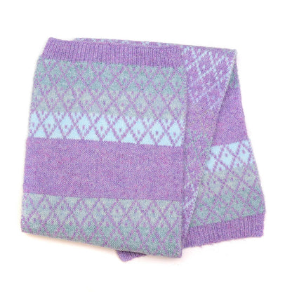 Eco Lilac Diamond Knit Pull Through Scarf | The Jewellery Stop