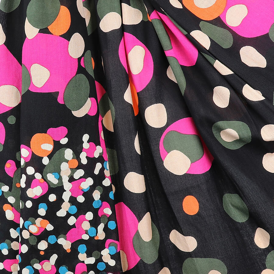 Black Multi Mix Graduated Spot Print Scarf | The Jewellery Stop
