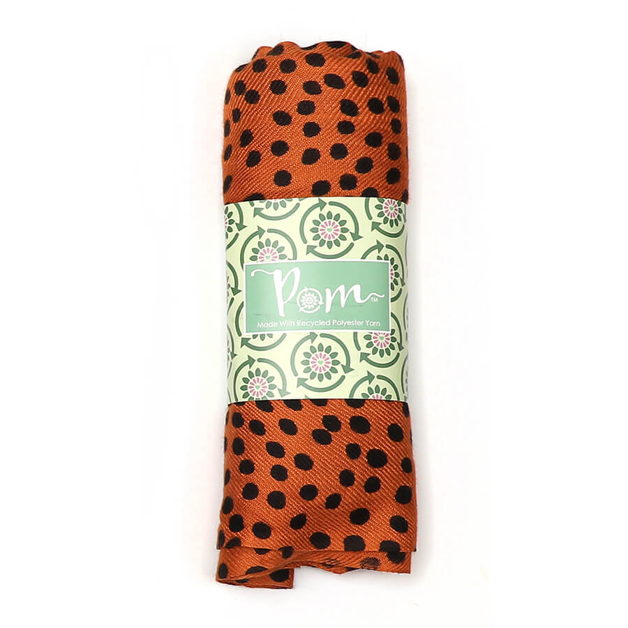 Burnt Orange and Black Polka Dot Scarf | The Jewellery Stop