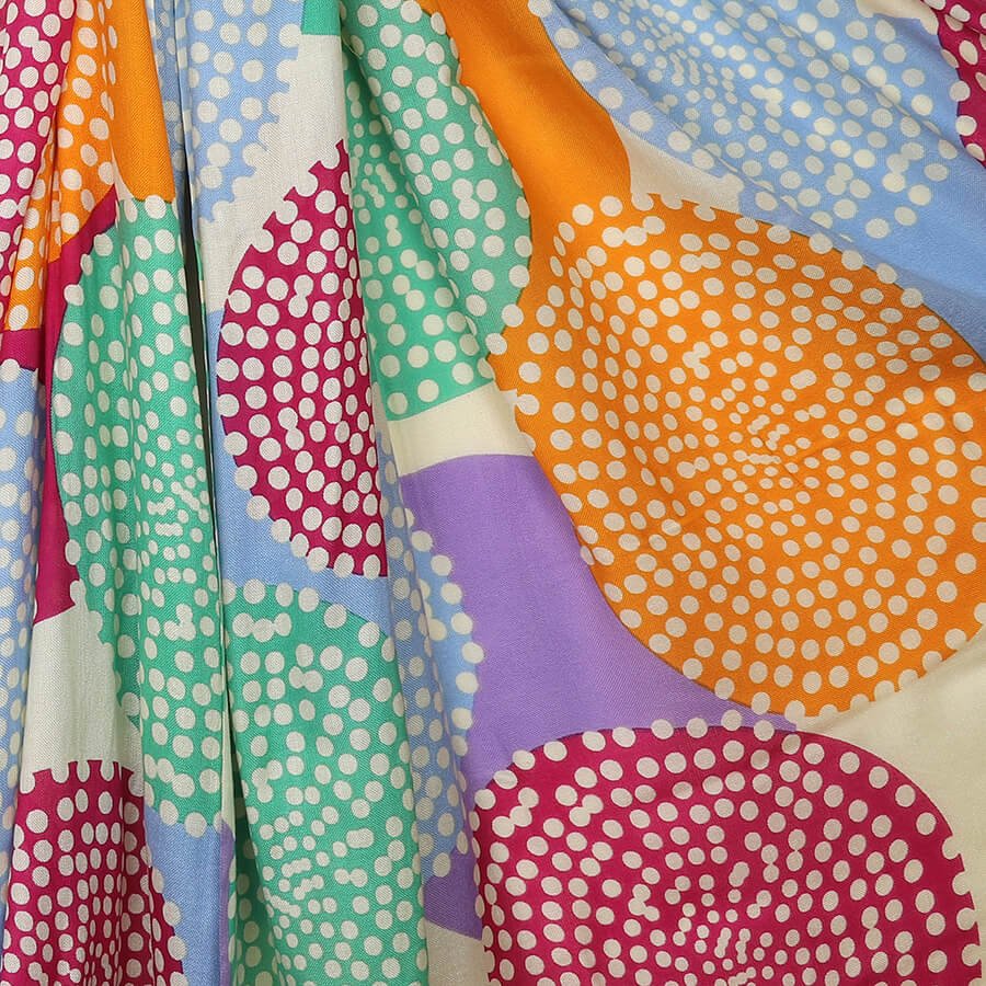 Pastels, Pink And Mustard Circle Spotty Scarf | The Jewellery Stop