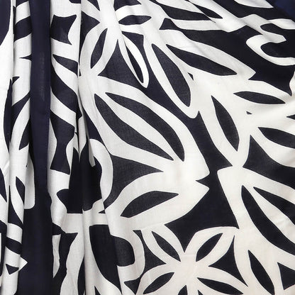 Deep Navy Leaf Silhouette Print Scarf | The Jewellery Stop