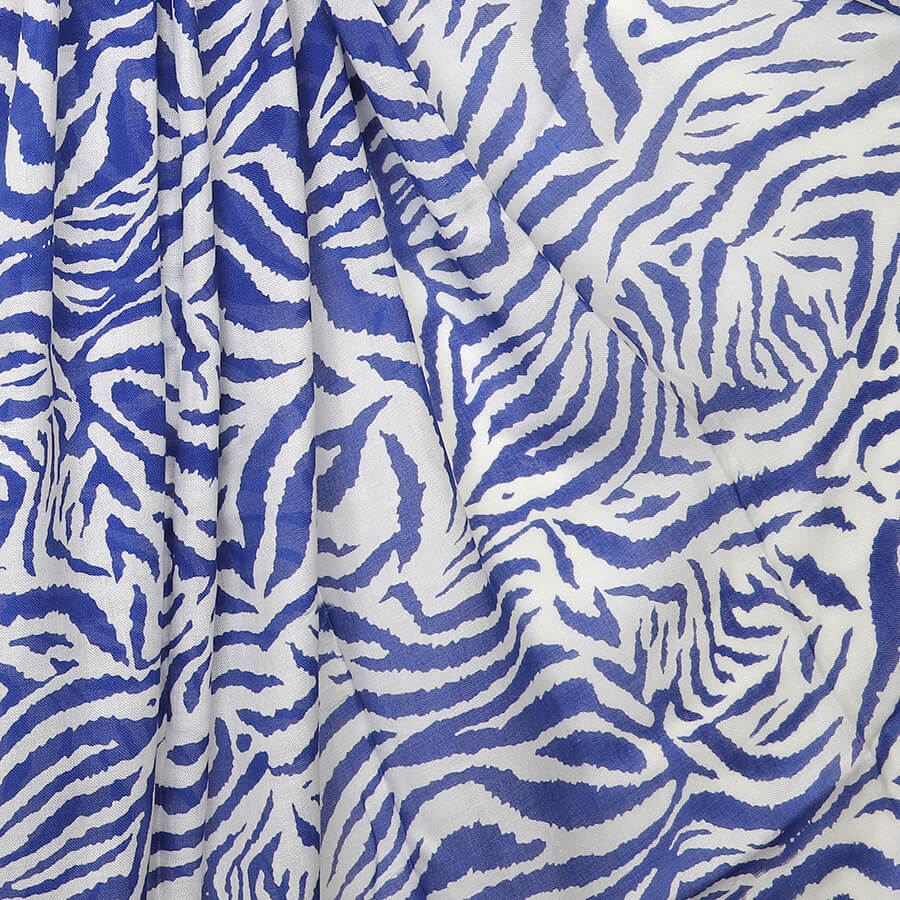 Cobalt Blue Abstract Zebra Print Scarf | The Jewellery Stop