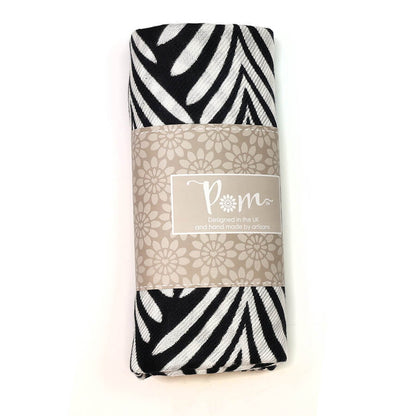 Olive Border Monochrome Fern Print Scarf | The Jewellery Stop