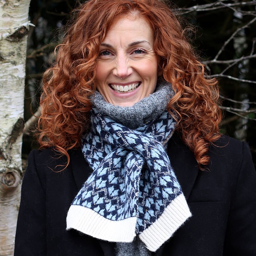 Navy Mix Scandi Knit Pull Through Scarf | The Jewellery Stop